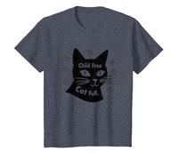 Regalo per Amanti dei Gatti Senza Figli con Zampa Piena Maglietta, Bambini, Pervinca, 6 Anni