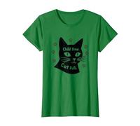Regalo per Amanti dei Gatti Senza Figli con Zampa Piena Maglietta, Donna, Verde Mela, XXL