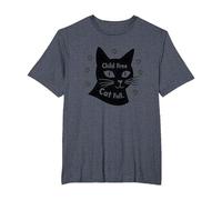 Regalo per Amanti dei Gatti Senza Figli con Zampa Piena Maglietta, Uomo Taglie Grandi, Pervinca, 4X Tall