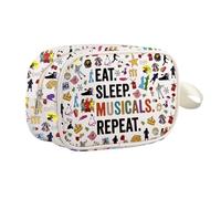 Regalo per amanti della musica, teatro, amante della musica, attore, attrice, incoraggiare, regalo, dramma, commedia, fan del trucco, custodia con cerniera, Eat Sleep Mb Regno Unito, 0