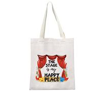 Regalo per artisti Broadway Play Performer Regalo per amanti della musica Regali The Stage is My Happy Place Borsa cosmetica regalo per musicista, Stage Happy Place Tote Eu, M, Per uso