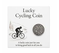 Regalo per ciclismo per uomini e donne, regalo fortunato da sei pence per ciclisti con biglietto, moneta da sei pence in argento 1966, regalo per il 60° compleanno per marito, papà, fratello, amico