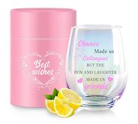 Regalo per collega, bicchiere da vino Chance Made Us Collegagues, regalo di addio personalizzato per compleanno, ringraziamento e pensionamento per compagne di lavoro, bicchieri da vino senza manici