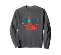 Regalo per comunicatore di patologia del linguaggio Born to Talk Felpa, Unisex per Adulti, Grigio Scuro, L