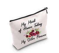 Regalo per damigella d'onore per matrimonio Bestie My Maid of Honor Today My Sister Forever Makeup Bag