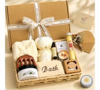 Regalo per donne, set regalo da 14 pezzi, olio da massaggio, candela profumata, sali da bagno, sapone, bombe da bagno, pettine per massaggio, cestino regalo per benessere, regalo di compleanno, per