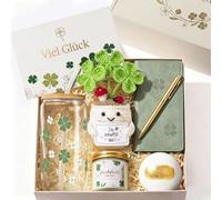 Regalo per donne, set regalo da donna con patate positive e fiore | Portafortuna come regalo per il benessere, regalo di compleanno, regalo per la migliore amica, sorella, moglie