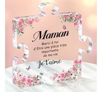 Regalo per festa delle mere, personalizzato, idea regalo per la festa del mare originale per mamma nonna, incisione in acrilico blocco puzzle, regalo di compleanno natale originale per la mamma della