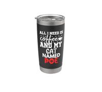 Regalo per gatti con scritta "All I Need Is Coffee" Bicchiere termico in acciaio inox doppia parete