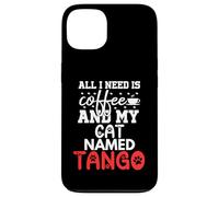 Regalo per gatto con nome tango, con scritta "All I Need Is Coffee" Custodia per iPhone 13