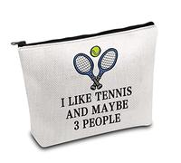 Regalo per giocatore di tennis, amante del tennis, borsa per il trucco da tennis, mi piace il tennis e forse 3 persone, custodia con cerniera per tennis