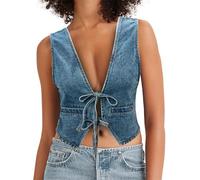 Regalo per Giovane Papà 2024 Nuovi modelli Primavera ed Estate in Denim di confine in Europa e negli Stati - Maglia del Corpo a V Profondo Piccola Maglia Del Corpo Vento T-shirt Uomo Fotografo, Blu