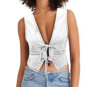 Regalo per Giovane Papà 2024 Nuovi modelli Primavera ed Estate in Denim di confine in Europa e negli Stati - Maglia del Corpo a V Profondo Piccola Maglia Del Corpo Vento T-shirt Uomo Fotografo, bianco