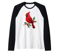 Regalo per Gli Amanti degli Uccelli cardinali Rossi per Donne, Uomini, Bambini, Ragazzi e Ragazze Maglia con Maniche Raglan