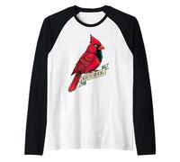 Regalo per Gli Amanti degli Uccelli cardinali Rossi per Donne, Uomini, Bambini, Ragazzi e Ragazze Maglia con Maniche Raglan