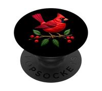 Regalo per gli amanti degli uccelli cardinali rossi per donne, uomini, bambini, ragazzi e ragazze PopSockets PopGrip Adesivo
