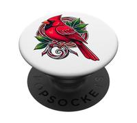 Regalo per gli amanti degli uccelli cardinali rossi per donne, uomini, bambini, ragazzi e ragazze PopSockets PopGrip Adesivo