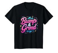 Regalo per Gli Amanti della Musica retrò Anni '90 R&B Bump & Grind Maglietta, Bambini, Nero, 10 Anni
