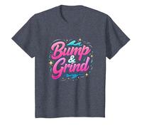 Regalo per Gli Amanti della Musica retrò Anni '90 R&B Bump & Grind Maglietta, Bambini, Pervinca, 6 Anni