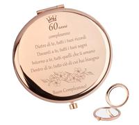 Regalo Per i 60 Anni Donna Compacta Specchio Trucco Regalo Compleanno | Specchio Rotondo Regalo per il 60° Donna Compleanno Regali per Moglie Nonna Amica Natale Festa della Mamma San Valentino