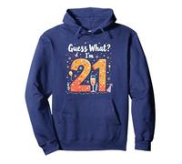 Regalo per Il 21° Compleanno - Guess What? I'm 21 Celebration Felpa con Cappuccio, Unisex per Adulti, Navy, S