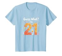 Regalo per Il 21° Compleanno - Guess What? I'm 21 Celebration Maglietta, Bambini, Celeste, 3 Anni