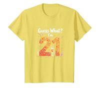 Regalo per Il 21° Compleanno - Guess What? I'm 21 Celebration Maglietta, Bambini, Limone, 8 Anni
