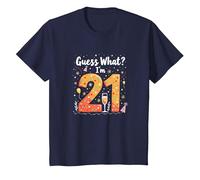 Regalo per Il 21° Compleanno - Guess What? I'm 21 Celebration Maglietta, Bambini, Navy, 3 Anni