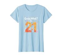 Regalo per Il 21° Compleanno - Guess What? I'm 21 Celebration Maglietta, Donna, Celeste, S