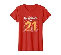 Regalo per Il 21° Compleanno - Guess What? I'm 21 Celebration Maglietta, Donna, Rosso, M