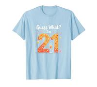 Regalo per Il 21° Compleanno - Guess What? I'm 21 Celebration Maglietta, Uomo, Celeste, XXL