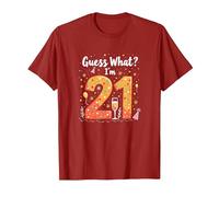 Regalo per Il 21° Compleanno - Guess What? I'm 21 Celebration Maglietta, Uomo, Mirtillo Rosso, XL