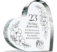 Regalo per il 23° anniversario della peste per marito e moglie, con scritta "Home is a Person", regalo per il 23° anniversario di matrimonio per partner, 100 mm x 100 mm, in acrilico, a forma di cuore