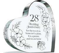 Regalo per il 28° anniversario della peste per marito e moglie, con scritta "Home is a Person", regalo per il 28° anniversario di matrimonio, 100 mm x 100 mm, in acrilico, a forma di cuore, ricordo