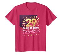 Regalo per Il 29° Compleanno: Celebrazione degli Anni favolosi Maglietta, Bambini, Rosso mélange, 3 Anni