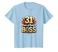 Regalo per Il 31° Compleanno: Anni di Celebrazione del Capo Maglietta, Bambini, Celeste, 4 Anni