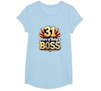 Regalo per Il 31° Compleanno: Anni di Celebrazione del Capo Maglietta, Ragazze, Celeste, XS