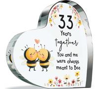 Regalo per il 33° anniversario della peste per marito e moglie, con scritta "Meant to Bee", regalo per il 33° anniversario di matrimonio per partner, cuore in acrilico da 100 mm, ricordo per
