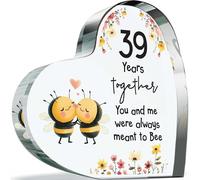 Regalo per il 39° anniversario della peste per marito e moglie, con scritta "Meant to Bee", regalo per il 39° anniversario di matrimonio per partner, cuore in acrilico da 100 mm, ricordo per