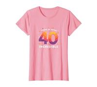 Regalo per Il 40° Compleanno: Anni di Essere Incredibile Celebrazione Maglietta, Donna, Rosa, 3XL
