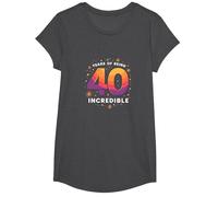 Regalo per Il 40° Compleanno: Anni di Essere Incredibile Celebrazione Maglietta, Ragazze, Grigio Scuro, L