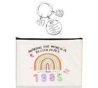 Regalo per il 40° compleanno per le donne che rendono il mondo un posto migliore borsa per il trucco regali arcobaleno borsa per il trucco regali di pensionamento portachiavi ispiratore regali di