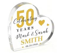 Regalo per il 50° anniversario di matrimonio per mamma e papà, genitori e nonni, targa in acrilico personalizzata per il 50° anniversario di matrimonio, regalo per coppia