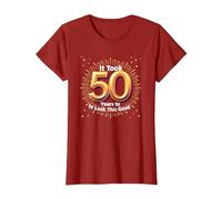 Regalo per Il 50° Compleanno: Ci Sono Voluti 50 Anni per apparire così Bene Maglietta, Donna, Mirtillo Rosso, XS