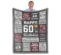 Regalo per il 60° compleanno da uomo, regalo per il 60° compleanno da uomo, regalo divertente per il 60° compleanno per papà, nonno, fratello, marito, nato nel 1965, coperta da uomo 150 x 130 cm