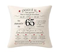 Regalo per il 65° Compleanno Fodere per Cuscini da Uomo | Regali per Uomini di 65 Anni, per Papà Nonno Zio Fidanzato Marito Fratello Amico Cugino Collega Buon compleanno Decorazioni