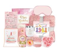 Regalo per il 65° compleanno per le donne, pacchetto di cura Get Well Soon Regali per donna di 65 anni, scatola di compleanno del 1961 Kit rilassante spa con tazza coperta poster per sua mamma, moglie