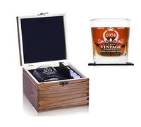 Regalo per il 70° compleanno da uomo, bicchiere da whisky vintage 1954 e scatola di legno con pietre, regalo divertente per il 70° compleanno per papà, marito, fratello, idee regalo per 70 anni per