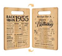 Regalo per il 70° compleanno per donne e uomini, Back in 1955 & Ricetta per un buon compleanno tagliere su entrambi i lati regalo per lei lui, idee regalo per 70° compleanno, regali fantastici per