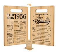 Regalo per il 70° compleanno per donne e uomini, Back in 1956 & Ricetta per un buon compleanno tagliere su entrambi i lati regalo per lei lui, idee regalo per 70° compleanno, regali fantastici per